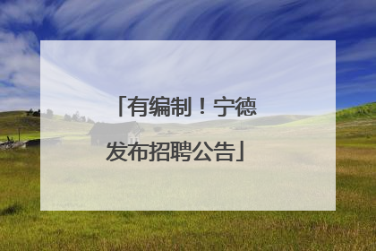 有编制！宁德发布招聘公告
