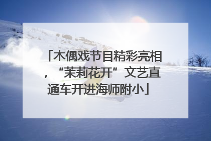 木偶戏节目精彩亮相，“茉莉花开”文艺直通车开进海师附小