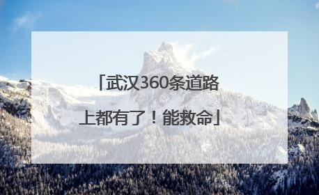 武汉360条道路上都有了！能救命