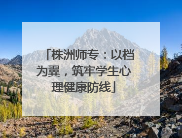 株洲师专：以档为翼，筑牢学生心理健康防线