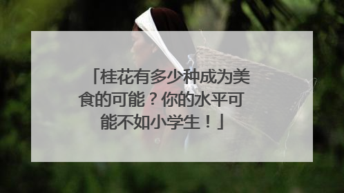 桂花有多少种成为美食的可能？你的水平可能不如小学生！