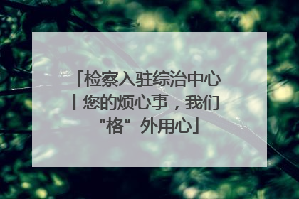 检察入驻综治中心丨您的烦心事，我们“格”外用心