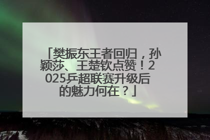 樊振东王者回归，孙颖莎、王楚钦点赞！2025乒超联赛升级后的魅力何在？