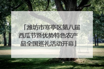潍坊市寒亭区第八届西瓜节暨优势特色农产品全国巡礼活动开幕