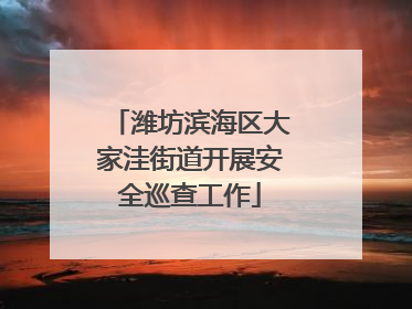 潍坊滨海区大家洼街道开展安全巡查工作