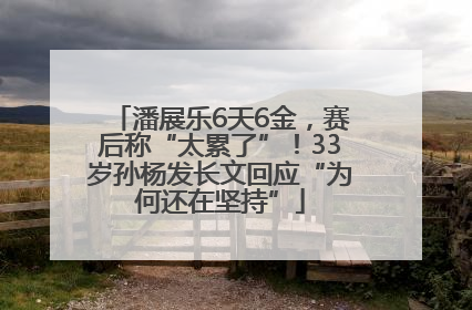潘展乐6天6金，赛后称“太累了”！33岁孙杨发长文回应“为何还在坚持”