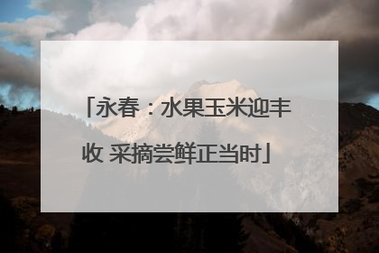 永春：水果玉米迎丰收 采摘尝鲜正当时