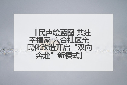民声绘蓝图 共建幸福家 六合社区亲民化改造开启“双向奔赴”新模式