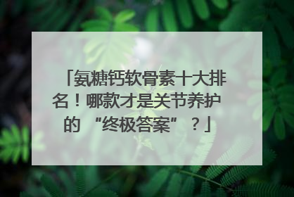 氨糖钙软骨素十大排名！哪款才是关节养护的 “终极答案”？