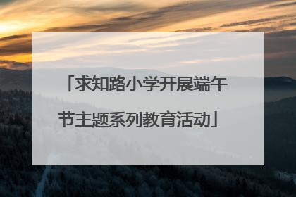求知路小学开展端午节主题系列教育活动