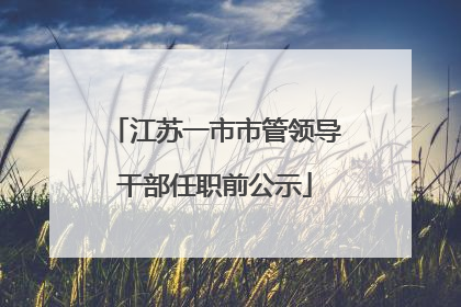 江苏一市市管领导干部任职前公示