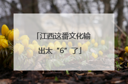 江西这番文化输出太“6”了