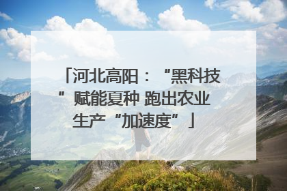 河北高阳：“黑科技”赋能夏种 跑出农业生产“加速度”