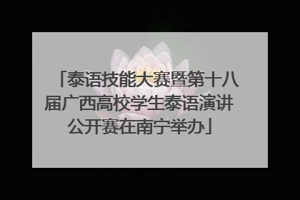 泰语技能大赛暨第十八届广西高校学生泰语演讲公开赛在南宁举办