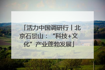 活力中国调研行丨北京石景山：“科技+文化”产业蓬勃发展