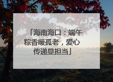 海南海口：端午粽香暖孤老，爱心传递显担当