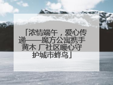 浓情端午，爱心传递——魔方公寓携手黄木 厂社区暖心守护城市蜂鸟