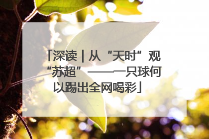 深读｜从“天时”观“苏超”——一只球何以踢出全网喝彩