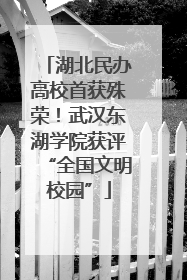 湖北民办高校首获殊荣！武汉东湖学院获评“全国文明校园”