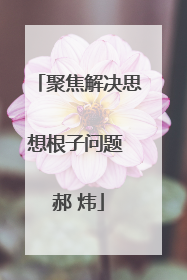 聚焦解决思想根子问题 郝 炜