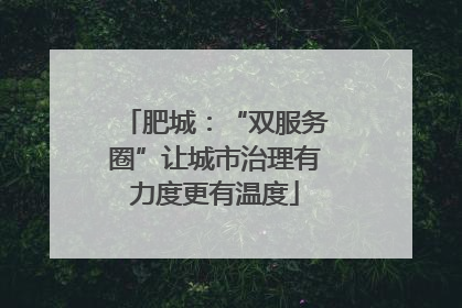 肥城：“双服务圈”让城市治理有力度更有温度