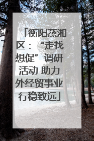 衡阳蒸湘区：“走找想促”调研活动 助力外经贸事业行稳致远