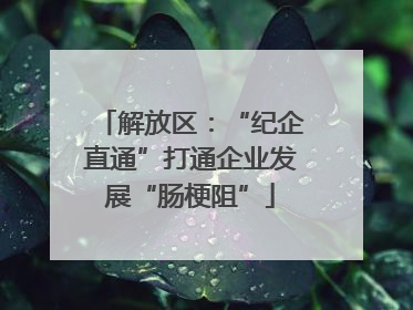 解放区：“纪企直通”打通企业发展“肠梗阻”
