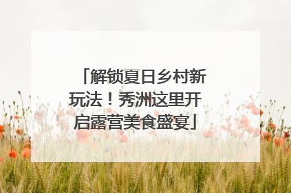 解锁夏日乡村新玩法！秀洲这里开启露营美食盛宴