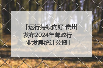运行持续向好 贵州发布2024年邮政行业发展统计公报