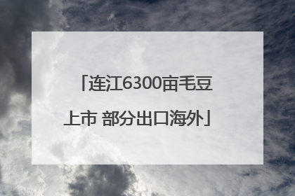 连江6300亩毛豆上市 部分出口海外
