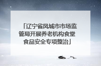 辽宁省凤城市市场监管局开展养老机构食堂食品安全专项整治