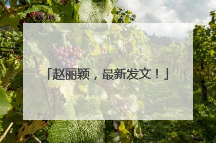 赵丽颖，最新发文！