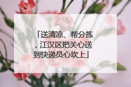 送清凉、帮分拣，江汉区把关心送到快递员心坎上