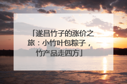 遂昌竹子的涨价之旅：小竹叶包粽子，竹产品走四方