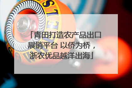 青田打造农产品出口展销平台 以侨为桥，浙农优品越洋出海