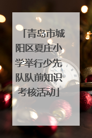 青岛市城阳区夏庄小学举行少先队队前知识考核活动