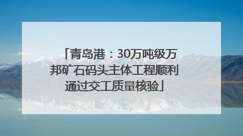 青岛港：30万吨级万邦矿石码头主体工程顺利通过交工质量核验