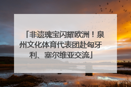 非遗瑰宝闪耀欧洲！泉州文化体育代表团赴匈牙利、塞尔维亚交流