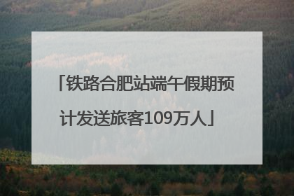 铁路合肥站端午假期预计发送旅客109万人