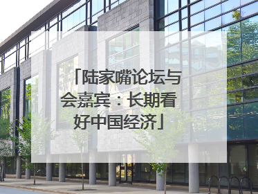 陆家嘴论坛与会嘉宾：长期看好中国经济