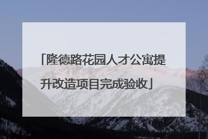 隆德路花园人才公寓提升改造项目完成验收