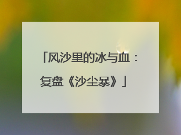 风沙里的冰与血：复盘《沙尘暴》