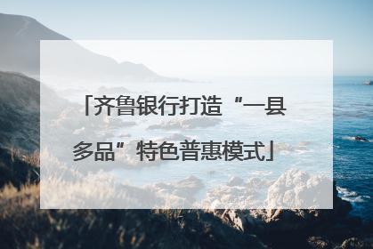 齐鲁银行打造“一县多品”特色普惠模式