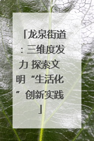 龙泉街道：三维度发力 探索文明“生活化”创新实践