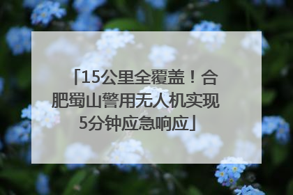 15公里全覆盖！合肥蜀山警用无人机实现5分钟应急响应