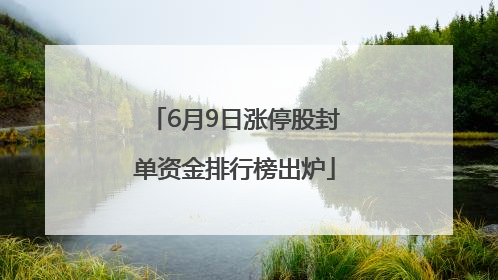 6月9日涨停股封单资金排行榜出炉