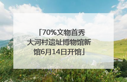 70%文物首秀 大河村遗址博物馆新馆6月14日开馆