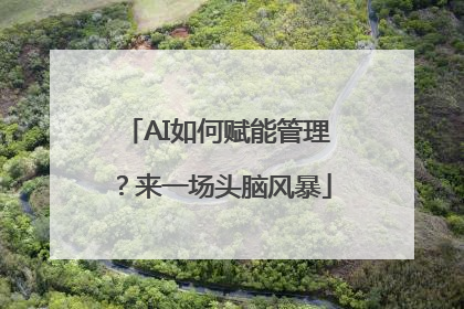 AI如何赋能管理？来一场头脑风暴